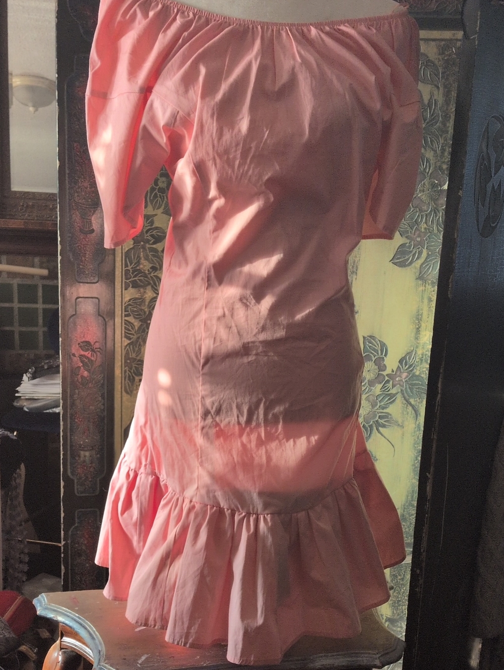 Mango  Off-Shoulder Ruffled Hem Dress